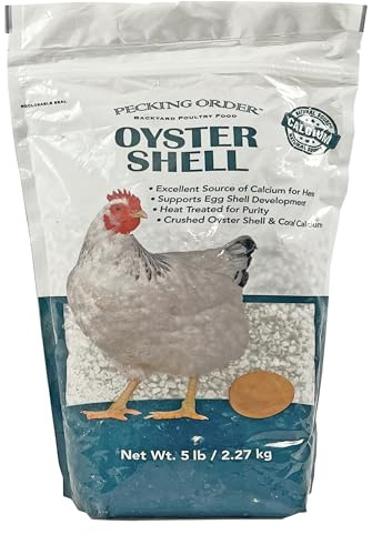 Pecking Order Oyster Shell - Calcium Supplement to Support Laying Hens and Strong Egg Shell Development (5 LB)