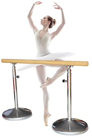 Ballettstange Mobile Ballettstange aus Edelstahl, höhenverstellbar und Joystick-Verlängerungsstange aus Holz, geeignet for Erwachsene und Kinder (Size : 1.5M/5FT)