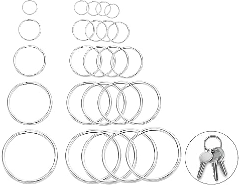 Runde Schlüsselringe, Schlüsselring Edelstahl, Schlüsselringe Klein, Schlusselringen, Schlüsselring, Split Ringe Für Schlüsselbund Schmuck Bastelarbeiten, Silber(30 Stück12/15/20 25/28/30mm)