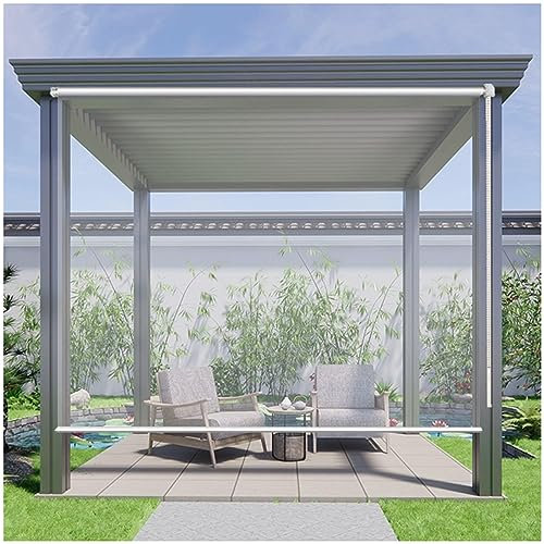 Wasserdichte Transparente Rollos, Außen Rollläden, Durchsichtige Pvc Regenfeste Fenstervorhänge, Seitenzugrollos Jalousien, Pergola Garten Rollos, Vinyl Rollläden Mit Lifter,WxH-50x60cm/19.7*23.6in