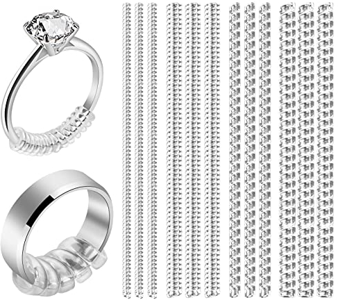 Ringgrößenversteller für lose Ringe, 12 Stück, 4 Größen, unsichtbarer, transparenter Silikon-Ringschutz für Damen und Herren, Ringgrößenversteller, Abstandshalter für zu große Ringe