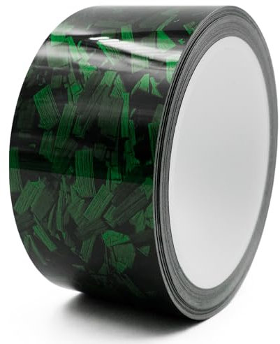Finest Folia 8,5 Meter Forged Carbon Zierstreifen Auto LKW Motorrad Boot Modellbau Basteln DIY Deko Dekorstreifen Klebestreifen selbstklebend wetterfest (Grün Glanz Forged Carbon, 50mm)