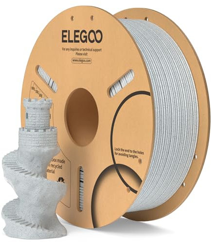 ELEGOO PLA Filament 1.75mm Marmorfarbe 1KG, 3D Drucker Filament Maßgenauigkeit +/- 0,02 mm, 1kg Pappspule (2.2lbs) Filament-3D-Druckmaterialien Passt für die meisten FDM 3D-Drucker
