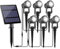 NATPOW Gartenstrahler Solar, Solar Gartenleuchte LED Solarstrahler Solarlampen für garten Außen, IP65 Wasserdicht, 2 Helligkeitsstufe, 6000K Dusk to Dawn Gartenbeleuchtung für Bäume,Gartenweg(6 in 1)