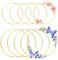 Pilikoll 10 Stück 10CM Gold Drahtringe Ringe zum Basteln & 15CM Gold Metall Makramee Ring Metallringe zum Basteln Metall Kranz Rahmen für DIY Floral Hoop,Traumfänger Ring, Hochzeitstischdekoration