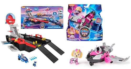PAW PATROL: Der Mighty Kinofilm & : Der Mighty Kinofilm, Superhelden-Basis-Fahrzeug von Skye mit Welpenfigur, Flugzeug mit Licht- und Geräuscheffekten, Spielzeug geeignet für Kinder ab 3 Jahren