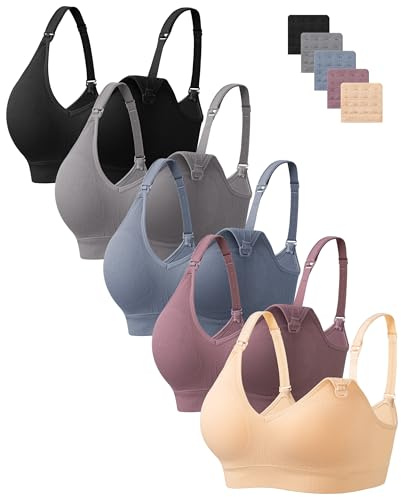 HBselect Nursing Bras for Breastfeeding Women Maternity Bras Seamless Wireless Pregnancy Sleep Bra with Bra Extenders