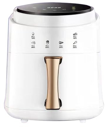 Freidora de aire pequeña Horno freidora de aire compacto Temporizador de 30 minutos y control de temperatura ajustable for una cocción saludable sin aceite 1500 W Blanco Negro.(White)