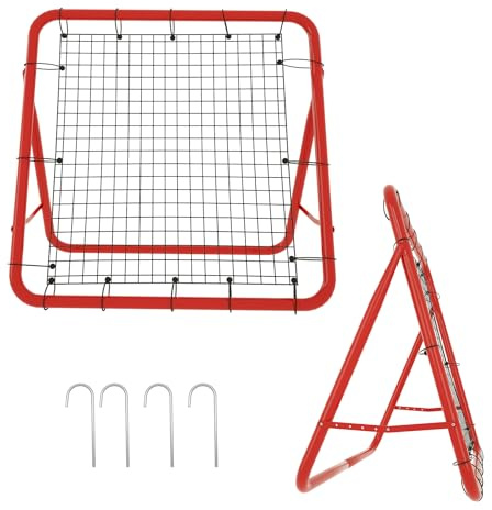 JOIEYOU Rebounder för fotboll, justerbara fotbollsmål för trädgård barn målvägg fotboll träning kickback bakvägg nät, 100 x 100 cm