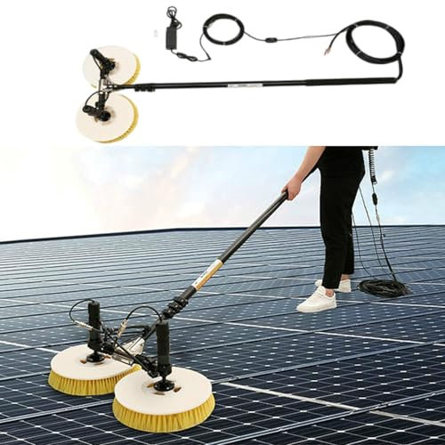 Solar Panel Cleaning Rotating Brush,Double Head Solar Cleaning Brush,Photovoltaic system cleaning device,Strong Cleaning Power and Wide Range,3.5m