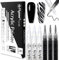 3D Nail Polish Pen Set, French Nail Art Pen - Black & White Nail Polish Pen, Nail Tip Nail Art Pen DIY Line Nail Art Graffiti, Nail Art Decorate Manicure Tools (Black/White, 6 Pieces)