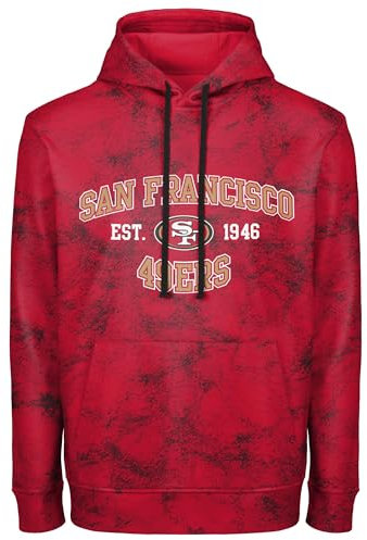 FOCO NFL Herren Offiziell lizenziertes Established Wordmark Camo Performance Throwback Team Color Pullover Sweatshirt Hoodie, San Francisco 49ers - Rot, Large