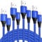 Anker USB C Charger Cable 2M + 2M + 2M + 2M Fast Charging 3A Nylon Braided USB C Cable | iPhone, Samsung, Huawei, Pixel (Blue)