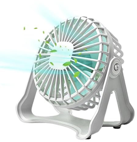 Ventilador USB para escritorio, pequeño ventilador de escritorio | Ventilador de escritorio silencioso,Ventilador recargable USB de 3 velocidades con batería incorporada, ventilador portátil de ajuste