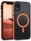 YINLAI for iPhone XR Case Magnetic Compatible with Magsafe Phone Case Slim Protection Case for iPhone XR 6.1, Black/Orange