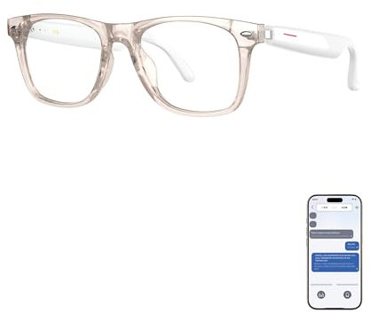 BLESSOURCE Smart Glasses with AI,Bluetooth glasses for Women and Man,116 Languages & Accents Translator Device,Blue Light Filter & UV Pretection Polarized Lenses, Pink