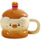 HUMOCHUSON Tasse Matcha Tasse À Hamburger En Céramique De 400 Ml Pour Petits Animaux, Tasse À Frites, Tasse À Eau Avec Cuillère À Mélanger