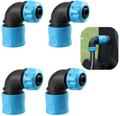 4 Stück Gartenschlauch Schnellkupplung Winkeladapter 1/2 Zoll,90 Grad Gartenschlauch Adapter,Schlauchkupplung,Gartenschlauch Verbinder,Gartenschlauch Schnellkupplung,für Bewässerung,Autowäsche