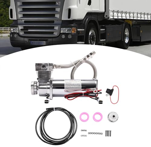 Luftfederung Kompressor - 12V 300W Luftkompressor Kit mit Sicherung, Gasleitung und Filterventil | 200PSI Hochleistungskompressor für Autohupen, Pneumatische Werkzeuge, Autoreifen