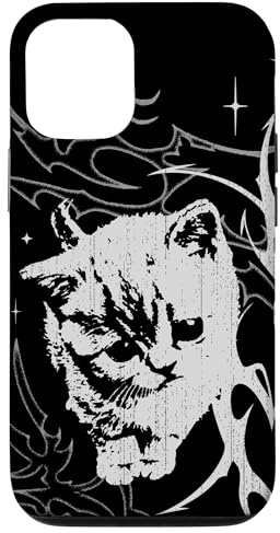 Y2K Cat Cute Emo Goth 90s 2000s Grunge Vintage Graphic Hülle für iPhone 12/12 Pro