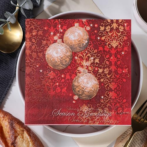 Servietten Goldene Laterne Einweg-Papier, Strapazierfähig - Ideal für Catering, Bars und Partys, Geburtstag, Frühling, Ostern, Tischdekoration 10 Packs(33x33cm)