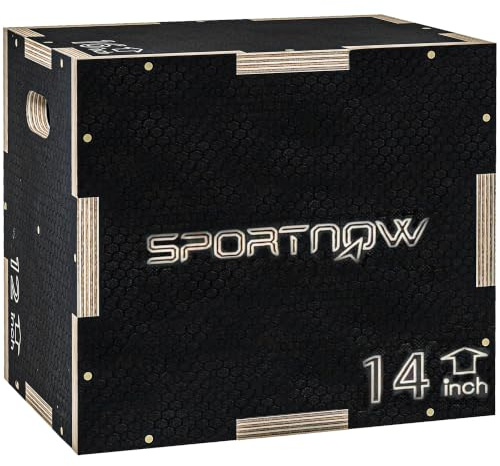SPORTNOW 3 in 1 Plyo Box Sprungbox aus Holz Schwarz | Plyometric Plattform mit Griff, Plyometrisches Training, Sprungtrainer für Zuhause, Fitnessstudio