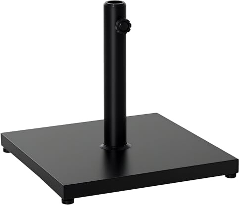 Outsunny Base per Ombrellone Quadrata da 18kg Basamento 45x45x39cm Nero
