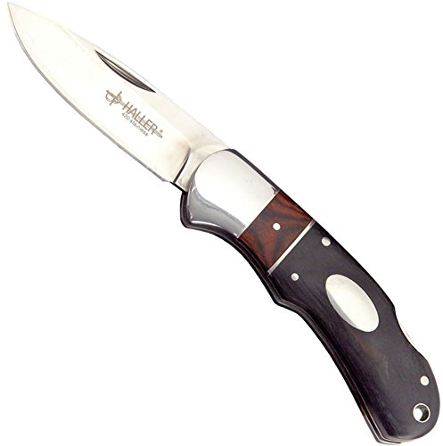 Haller 83479 Uni Taschenmesser Holzgriff Geschenkbox Messer, Silber, One Size