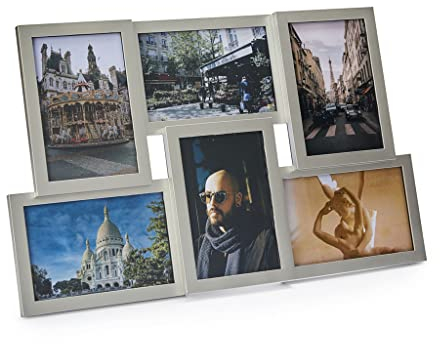 balvi Fotorahmen Isernia Silver Fassungsvermögen: 6 Fotos Fotogröße: 10 x15 cm Zum Aufstellen oder zu