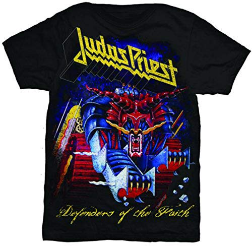 Collector's Mine Judas Priest-Defender of Faith - T-shirt - Homme - Noir (Schwarz) - Medium (Taille fabricant: M)