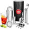 bar@drinkstuff 2 barman's barware kit Premium with Boston tin & Glass, Jigger Measure, Muddler, Twisted Mixing Spoon, Pourers, Hawthorne Strainer, Julep Conical Sieve