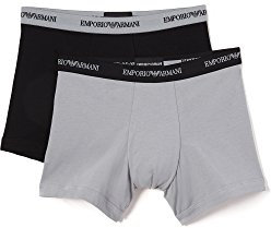 Emporio Armani Underwear Herren 2-Pack Boxer Essential Core Logoband Boxershorts, Schwarz 1, M (2er Pack)