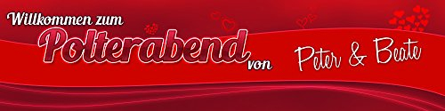Hochzeitsbanner Polterabend Geschenk mit Ösen 4000 x 1000 mm