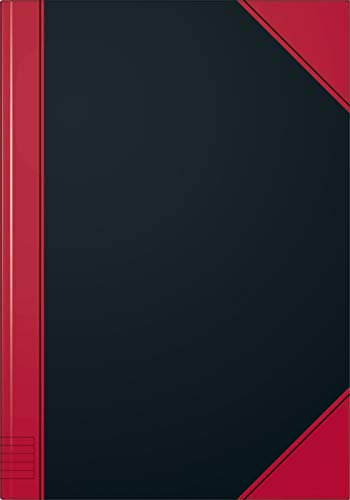 K + E 5 x Geschäftsbuch A4 liniert 96 Blatt schwarz/rot