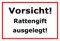 Melis-Folienwerkstatt Schild Vorsicht Rattengift ausgelegt – 15x20cm, 30x20cm und 45x30cm – Bohrlöcher Aufkleber Hartschaum Aluverbund -S00146B