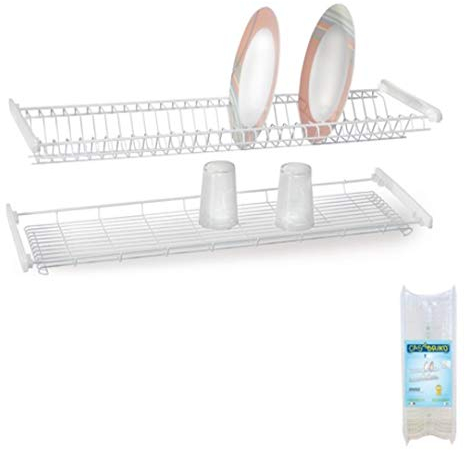 Casabriko 50376 Scolapiatti da Incasso, Acciaio Verniciato, Bianco, 80 cm