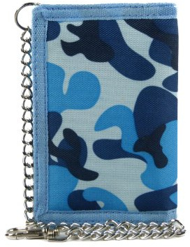 Mens Boys TriFold Slim CAMOUFLAGE Wallet with Chain & Clip Handy CAMO