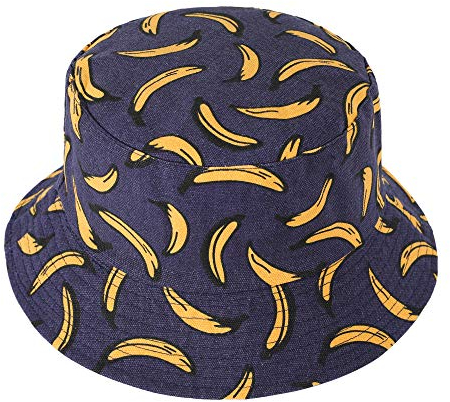 ZLYC Unisex Sommermütze mit süßem Print, Banana,Navy, Gr.- M