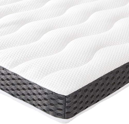 Amazon Basics Comfort Memoryschaum Matratzenauflage, Plüsch, 90 x 200 cm, 7 cm Höhe, weiß