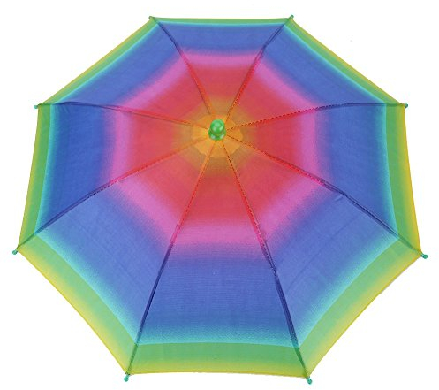 VGEBY1 Regenschirm Hut, Faltbarer Kopf Sonnenschirm Outdoor Regenschirm Kopfschirm Als Hut für Outdoor-Aktivitäten Golf Angeln Camping(Regenbogen)