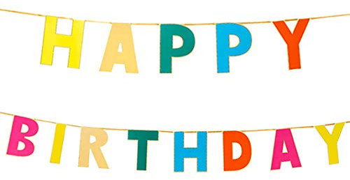 Talking Tables RAIN HB Rainbow Garland Partyware Decorations Supplies Regenbogen Happy Birthday Girlande (3M), Paper, Rbgarland