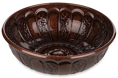 Alisveristime Türkische Hamam-Badewanne, traditionelle Metallkonstruktion, Durchmesser 20 cm, Höhe 6 cm, mehrere Farben erhältlich, Kupferfarben