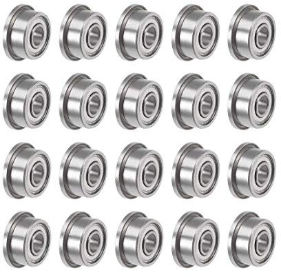 F693ZZ Flansch Kugellager, 3 x 8 x 4 mm, Kugellager aus Chrom, geschirmt, 20 Stück