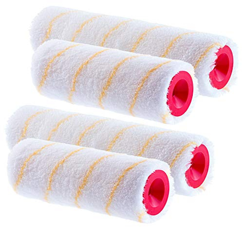 KADAX Farbwalze, Set - 20 + 25 cm, Farbrolle, gelbfaden, Malerrolle aus Polyacryl, Kurzflor, Lackierwalze, Lackwalze, Malerwalze für Wandfarbe, Fassade, Fassadenwalze, Lackierrolle (2)
