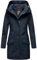 MARIKOO Damen Übergangsjacke Softshellmantel wasserdicht atmungsaktiv mit Kapuze Mayleen Blue Gr. M