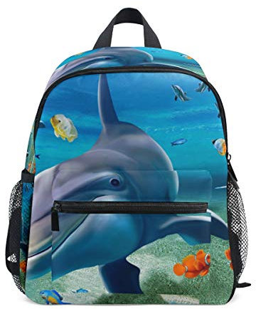 FANTAZIO Rucksack Elementary School Amazing Dolphin Unterwasser-Büchertasche
