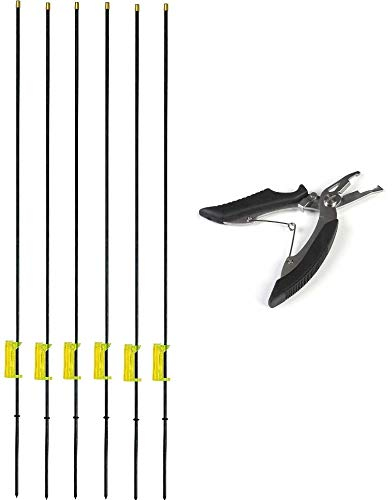 6 Stück Affenkletterer Bissanzeiger Set gelb 61cm, Knicklicht geeignet + gratis Angelschere
