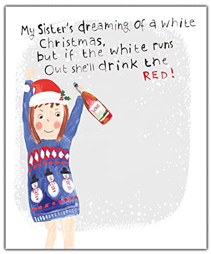 Weihnachtskarte für Schwester, lustige Weihnachtskarte für Schwester, Weihnachtskarte für Schwester, Weihnachtskarte für sie, lustige Weihnachtskarte für Schwester