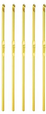 Sourcing Map 6 Stück Häkelnadel Set Aluminum 3,5mm Stricknadeln - Stricken Werkzeuge Zubehör für Anfänger DIY Bastelgarn Orange