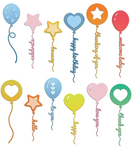 INFUNLY 26 Stück Stanzformen „Love You Valentine“Metall-Stanzformen „Alles Gute Zum Geburtstag“Prägepapier-StanzschablonenSchnittvorlage Für JahrestagGeburtstagPartyDIY